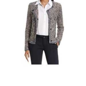 CAbi Ritz Double Breasted Earthy Multitone Knit Tweed Cardigan Sweater Jacket